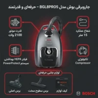 جاروبرقی کیسه ای 1800وات بوش مدل BGL8PRO5