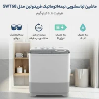 ماشین لباسشویی دوقلو 6.8 کیلوگرمی فریدولین مدل SWT68